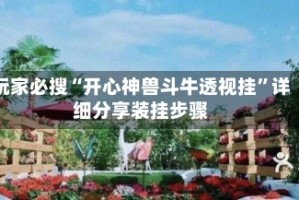 玩家必搜“开心神兽斗牛透视挂”详细分享装挂步骤