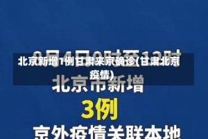 北京新增1例甘肃来京确诊(甘肃北京疫情)