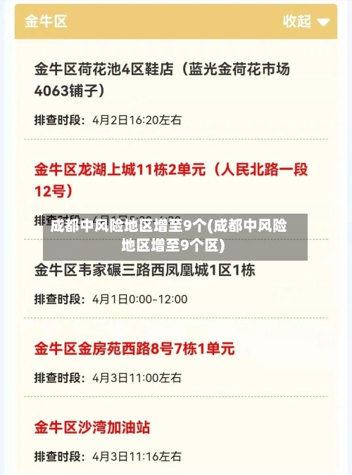 成都中风险地区增至9个(成都中风险地区增至9个区)-第2张图片