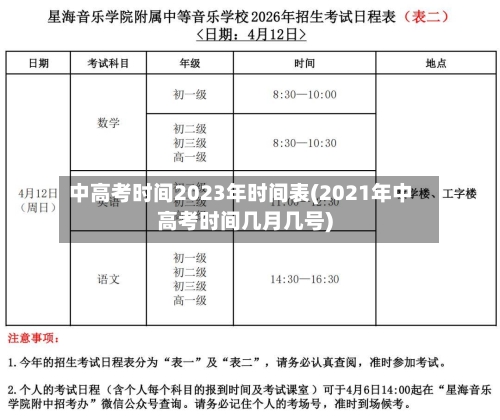 中高考时间2023年时间表(2021年中高考时间几月几号)-第1张图片