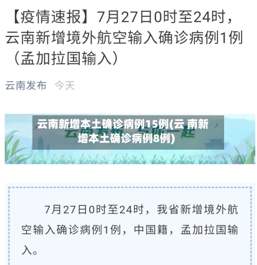 云南新增本土确诊病例15例(云 南新增本土确诊病例8例)-第1张图片