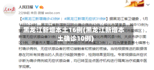 黑龙江新增本土16例(黑龙江新增本土确诊10例)-第1张图片