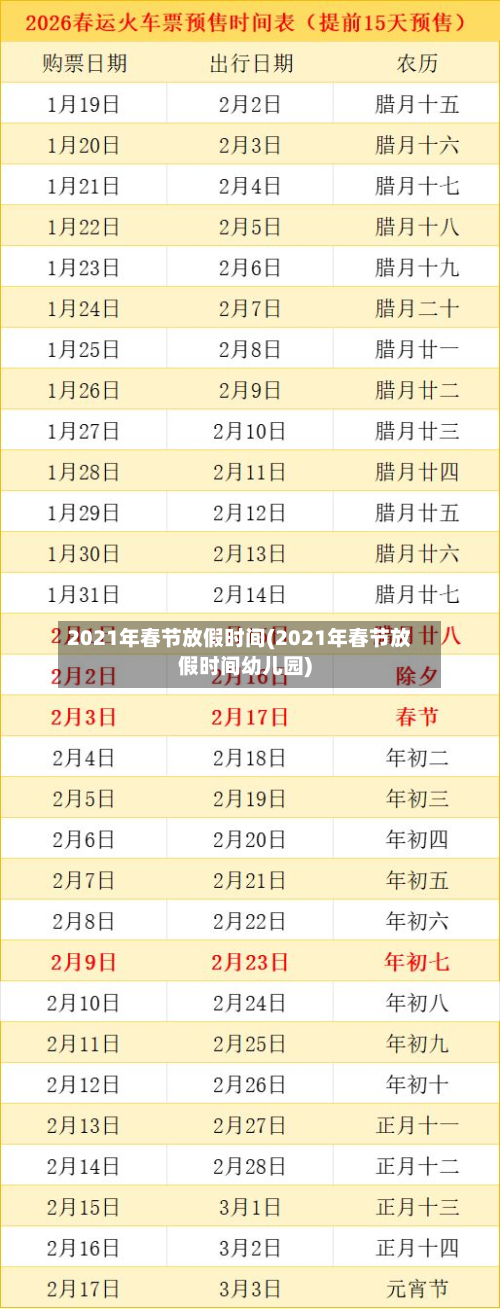 2021年春节放假时间(2021年春节放假时间幼儿园)-第1张图片