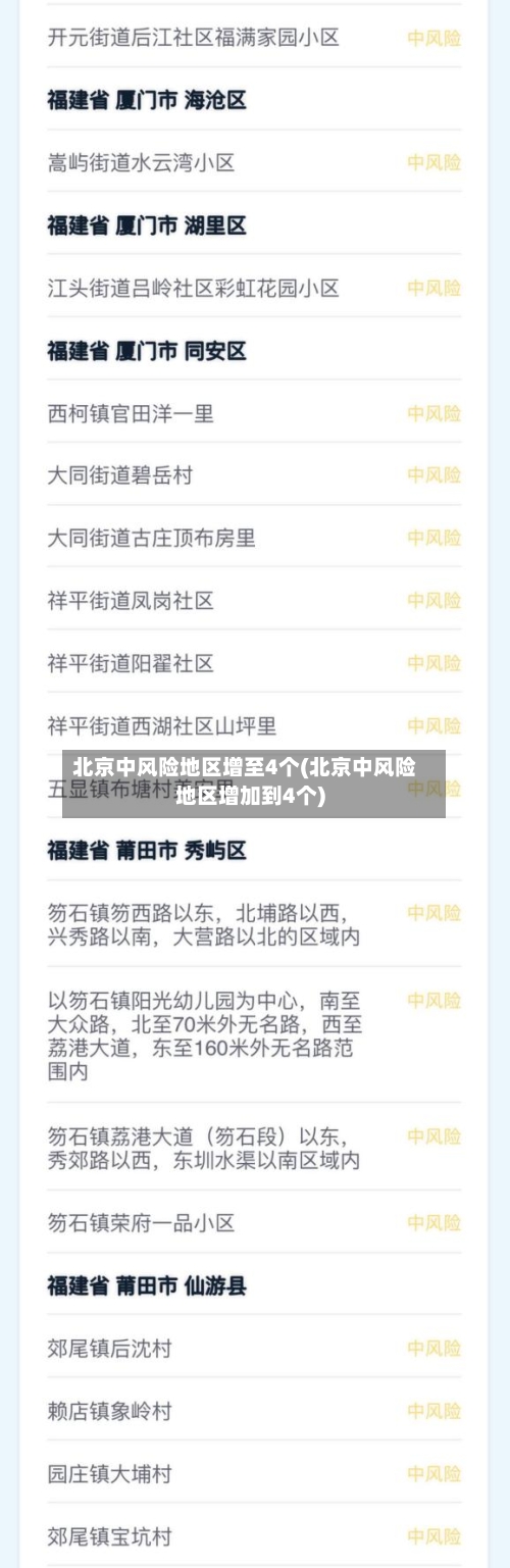 北京中风险地区增至4个(北京中风险地区增加到4个)-第2张图片