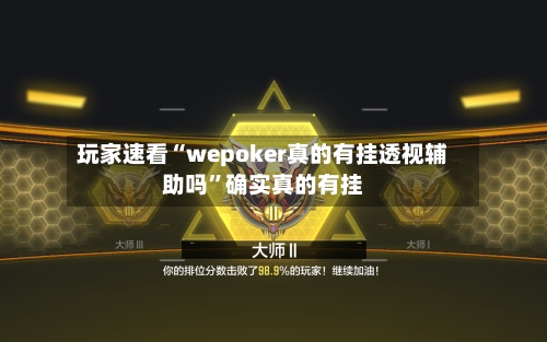 玩家速看“wepoker真的有挂透视辅助吗”确实真的有挂-第2张图片