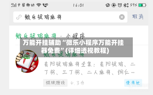 万能开挂辅助“微乐小程序万能开挂器免费”(详细透视教程)-第3张图片
