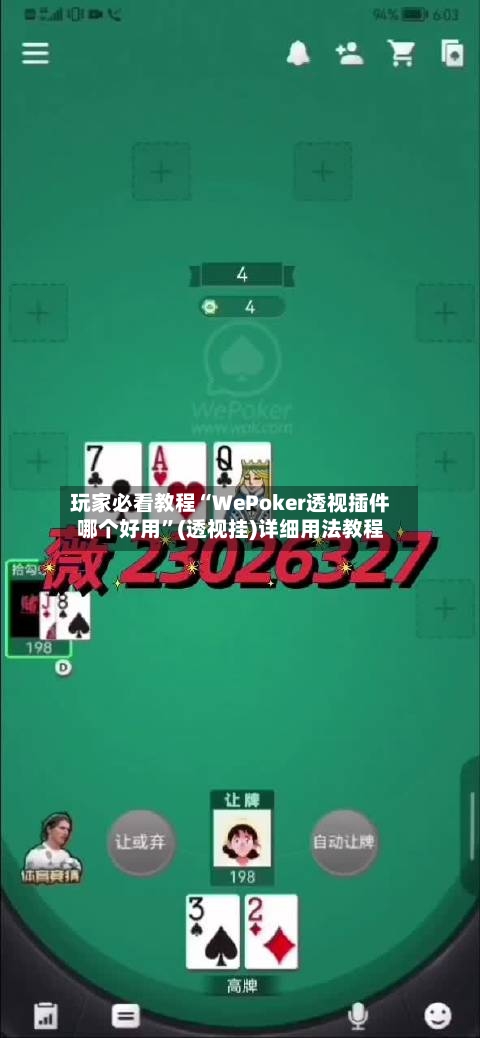 玩家必看教程“WePoker透视插件哪个好用”(透视挂)详细用法教程-第1张图片