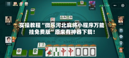 实操教程“微乐河北麻将小程序万能挂免费版	”原来有神器下载！-第1张图片
