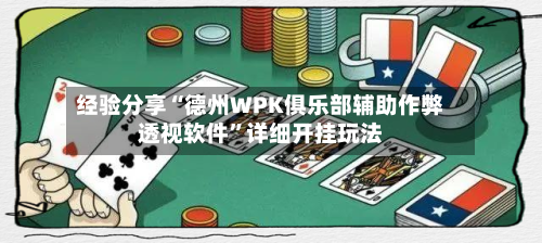 经验分享“德州WPK俱乐部辅助作弊透视软件”详细开挂玩法-第2张图片