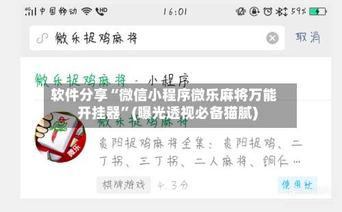 软件分享“微信小程序微乐麻将万能开挂器	”(曝光透视必备猫腻)-第2张图片