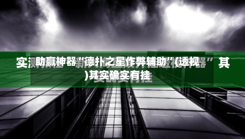 助赢神器“德扑之星作弊辅助”(透视)其实确实有挂-第3张图片