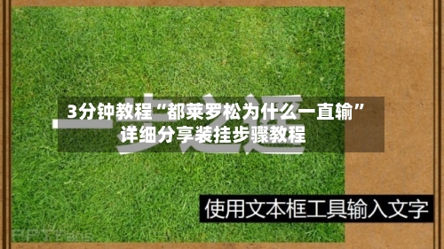 3分钟教程“都莱罗松为什么一直输	”详细分享装挂步骤教程-第2张图片