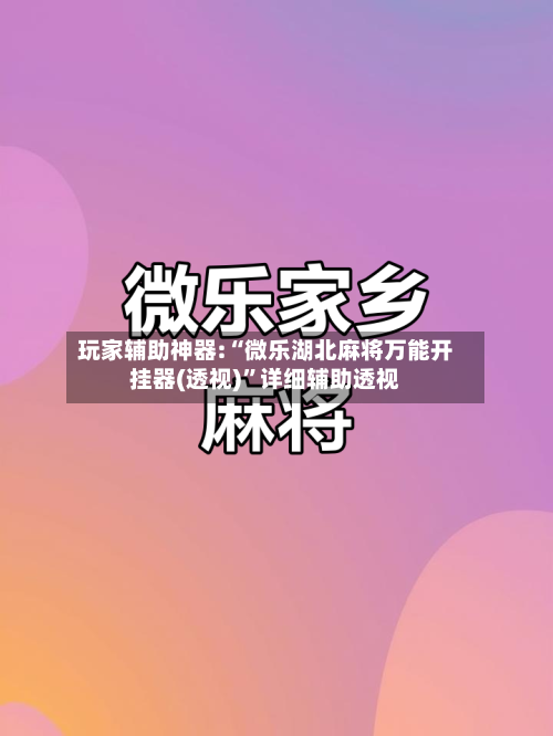 玩家辅助神器:“微乐湖北麻将万能开挂器(透视)	”详细辅助透视-第1张图片