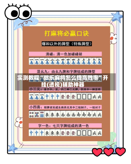 实测教程“微乐麻将怎么提高胜率”开挂(透视)辅助神器-第1张图片