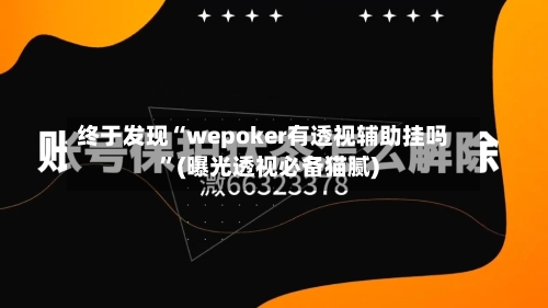 终于发现“wepoker有透视辅助挂吗”(曝光透视必备猫腻)-第1张图片