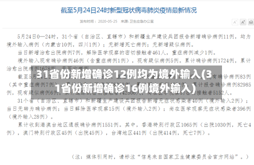 31省份新增确诊12例均为境外输入(31省份新增确诊16例境外输入)-第1张图片
