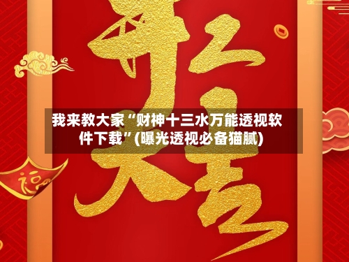 我来教大家“财神十三水万能透视软件下载”(曝光透视必备猫腻)-第2张图片
