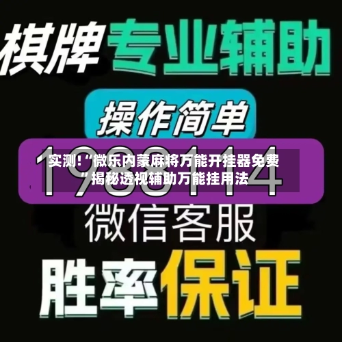 实测!“微乐内蒙麻将万能开挂器免费”揭秘透视辅助万能挂用法-第2张图片