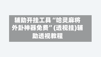 辅助开挂工具“哈灵麻将外卦神器免费	”(透视挂)辅助透视教程-第3张图片