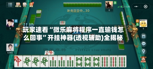 玩家速看“微乐麻将程序一直输钱怎么回事”开挂神器{透视辅助}全揭秘-第2张图片