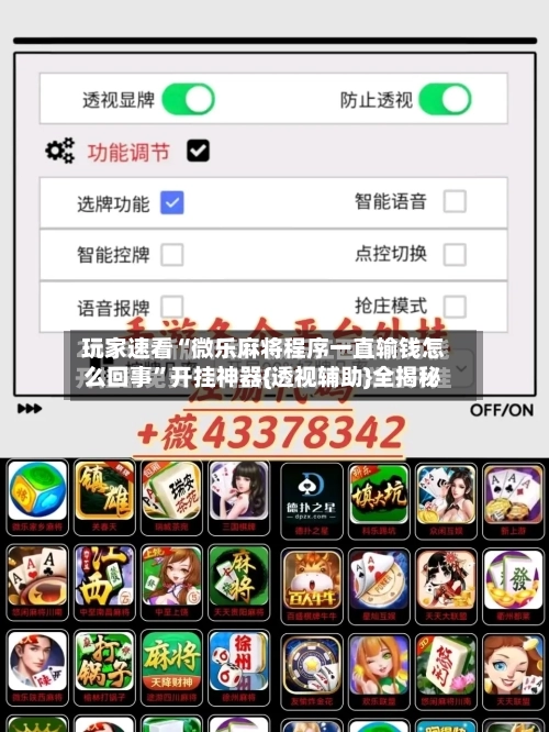 玩家速看“微乐麻将程序一直输钱怎么回事”开挂神器{透视辅助}全揭秘-第1张图片