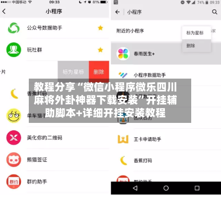 教程分享“微信小程序微乐四川麻将外卦神器下载安装	”开挂辅助脚本+详细开挂安装教程-第1张图片
