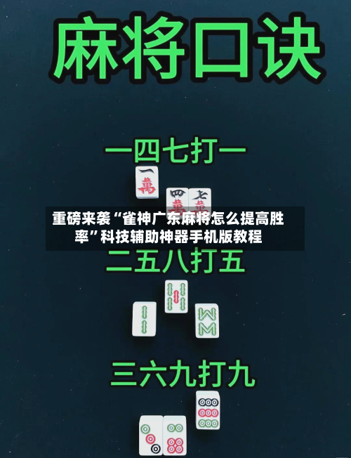 重磅来袭“雀神广东麻将怎么提高胜率	”科技辅助神器手机版教程-第2张图片