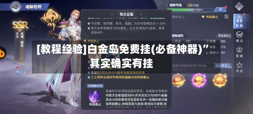 [教程经验]白金岛免费挂(必备神器)”其实确实有挂-第1张图片