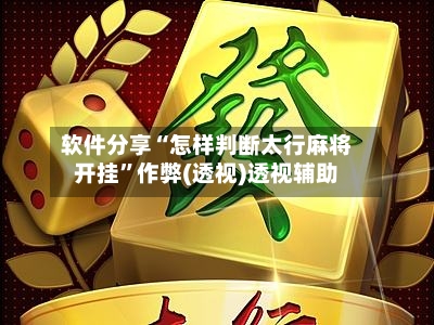 软件分享“怎样判断太行麻将开挂	”作弊(透视)透视辅助-第2张图片