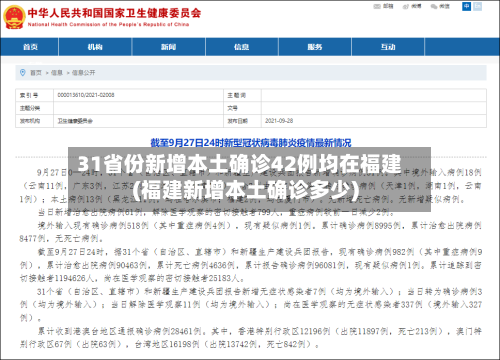 31省份新增本土确诊42例均在福建(福建新增本土确诊多少)-第2张图片
