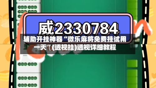 辅助开挂神器“微乐麻将免费挂试用一天”(透视挂)透视详细教程-第1张图片