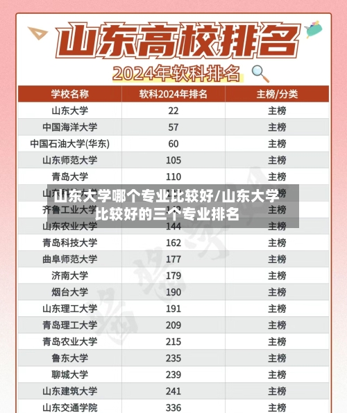 山东大学哪个专业比较好/山东大学比较好的三个专业排名-第1张图片