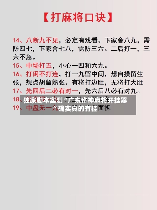 独家脚本实测“广东雀神麻将开挂器”确实真的有挂-第1张图片