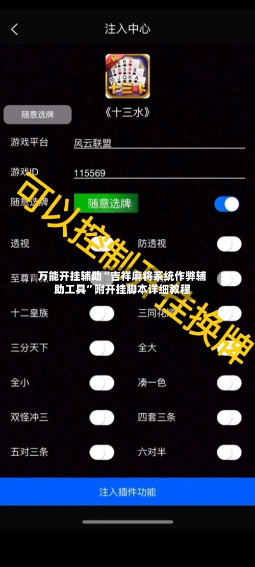 万能开挂辅助“吉祥麻将系统作弊辅助工具”附开挂脚本详细教程-第1张图片