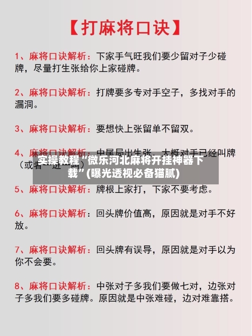 实操教程“微乐河北麻将开挂神器下载	”(曝光透视必备猫腻)-第1张图片
