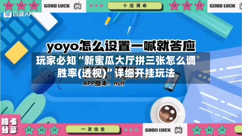 玩家必知“新蜜瓜大厅拼三张怎么调胜率(透视)	”详细开挂玩法-第1张图片