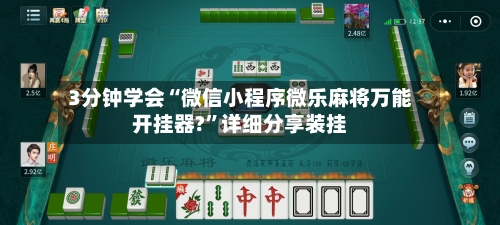 3分钟学会“微信小程序微乐麻将万能开挂器?	”详细分享装挂-第1张图片