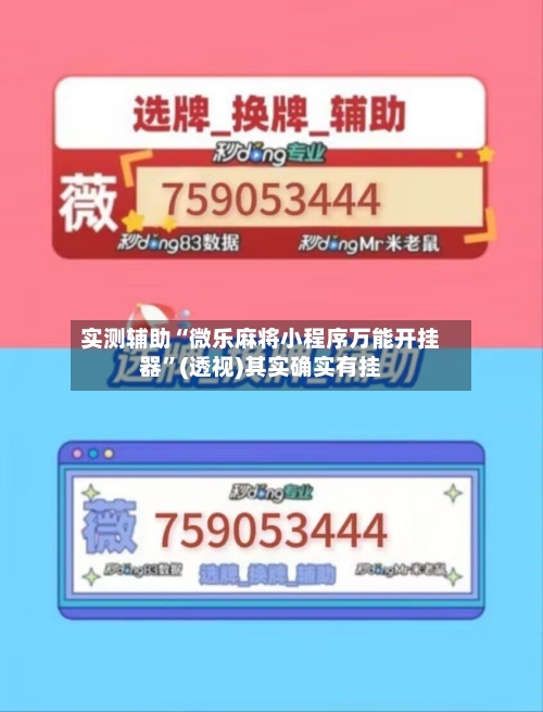 实测辅助“微乐麻将小程序万能开挂器”(透视)其实确实有挂-第1张图片