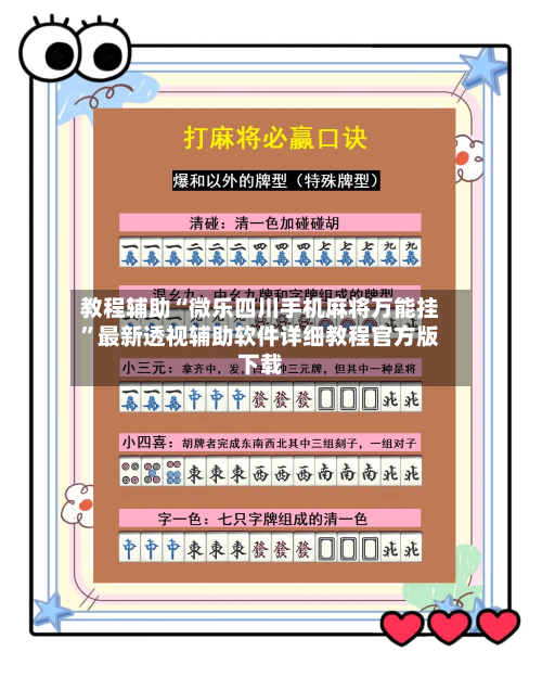 教程辅助“微乐四川手机麻将万能挂”最新透视辅助软件详细教程官方版下载-第1张图片