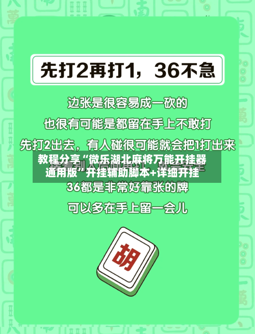 教程分享“微乐湖北麻将万能开挂器通用版”开挂辅助脚本+详细开挂-第1张图片