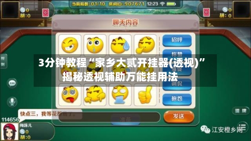 3分钟教程“家乡大贰开挂器(透视)	”揭秘透视辅助万能挂用法-第1张图片