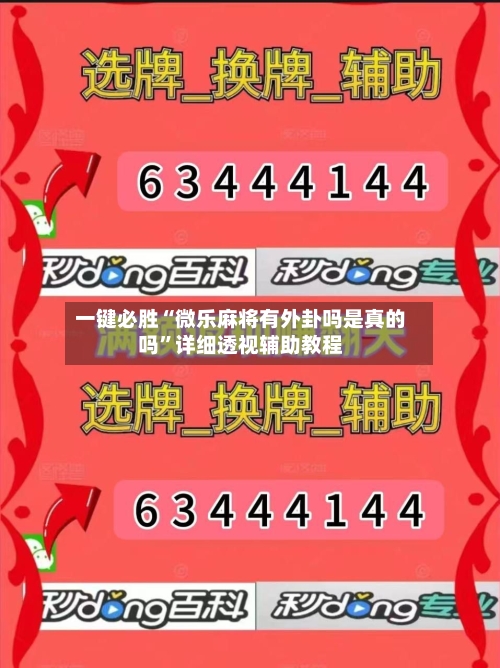 一键必胜“微乐麻将有外卦吗是真的吗”详细透视辅助教程-第1张图片