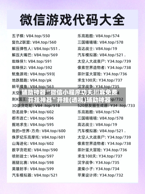 辅助神器“微信小程序功夫川麻免费开挂神器	”开挂(透视)辅助神器-第1张图片