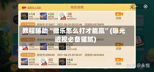 教程辅助“微乐怎么打才能赢”(曝光透视必备猫腻)-第1张图片