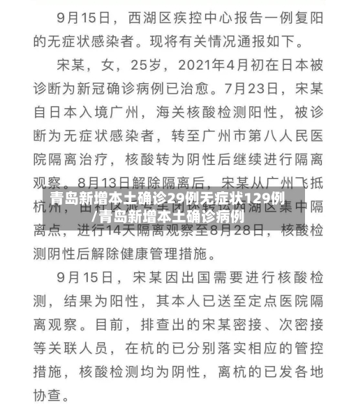 青岛新增本土确诊29例无症状129例/青岛新增本土确诊病例-第1张图片
