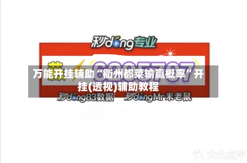 万能开挂辅助“衢州都莱输赢概率”开挂(透视)辅助教程-第1张图片