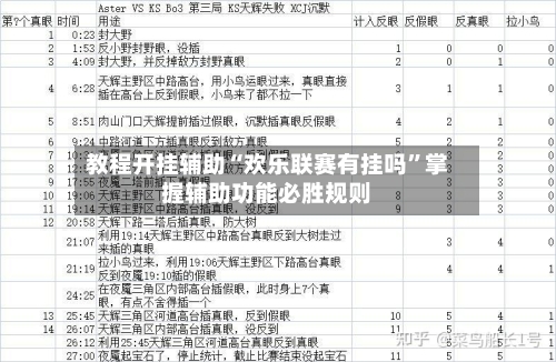 教程开挂辅助“欢乐联赛有挂吗”掌握辅助功能必胜规则-第1张图片