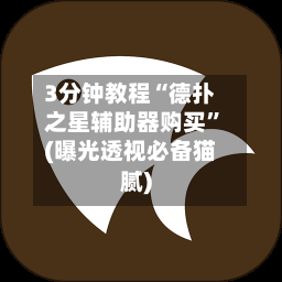 3分钟教程“德扑之星辅助器购买”(曝光透视必备猫腻)-第1张图片