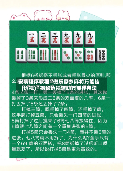 安装程序教程“微乐家乡麻将万能挂(透视)”揭秘透视辅助万能挂用法-第1张图片
