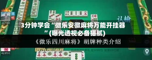 3分钟学会“微乐安徽麻将万能开挂器”(曝光透视必备猫腻)-第1张图片